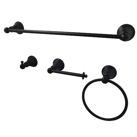 Kingston Brass 4-Piece Bathroom Accessory Set, Oil Rubbed Bronze BAHK192478ORB